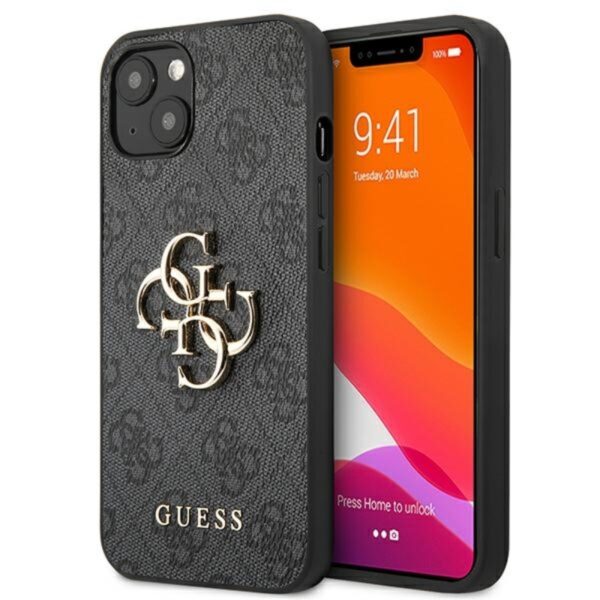 Guess 4G Big Metal Logo – dėklas, skirtas iPhone 13 Mini (pilkas)