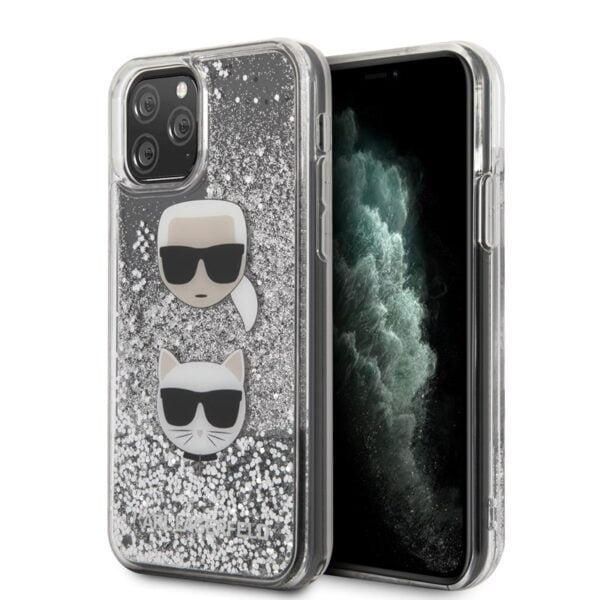 Karl Lagerfeld Liquid Glitter Hearts – iPhone 11 Pro dėklas