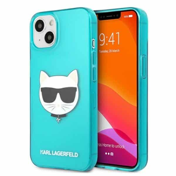 Karl Lagerfeld Choupette Head – dėklas, skirtas iPhone 13 (Fluo Blue)