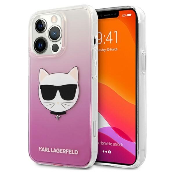 Karl Lagerfeld Choupette galvutė – dėklas, skirtas iPhone 13 Pro Max (rožinis)