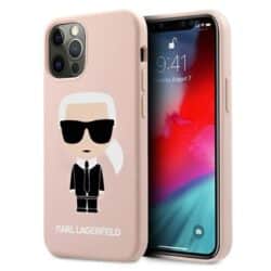 Karl Lagerfeld Fullbody Silicone Iconic – iPhone 12 Pro Max dėklas (šviesiai rožinis)