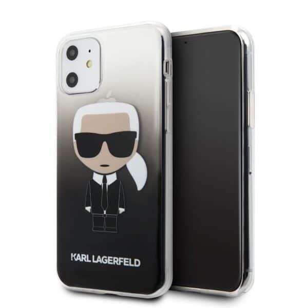 Karl Lagerfeld Ikoninis Karl dėklas, skirtas iPhone 11 (juodas)