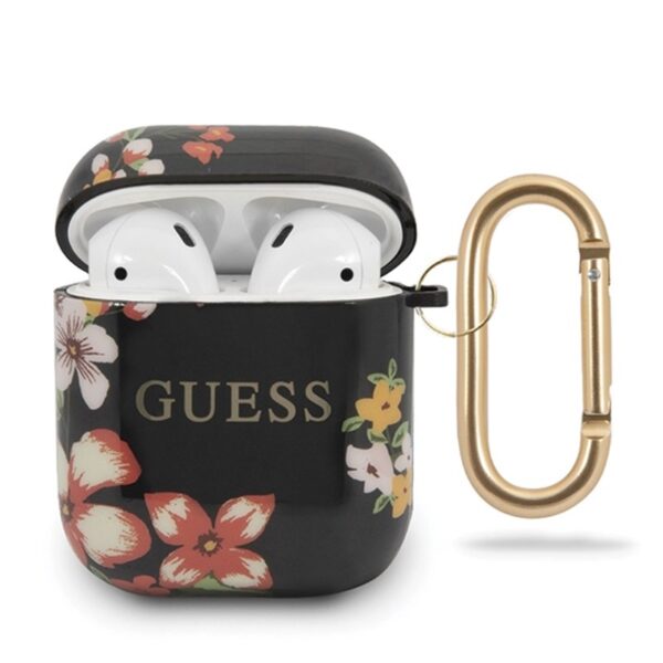 Guess Flower Collection N4 – Airpods dėklas (juodas)