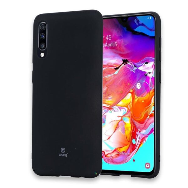 Crong Smooth Skin – apsauginis dėklas, skirtas Samsung Galaxy A70 (juodas)