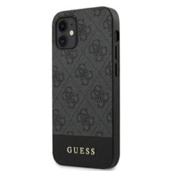 Guess 4G Bottom Stripe Collection – dėklas, skirtas iPhone 12 mini (pilkas)
