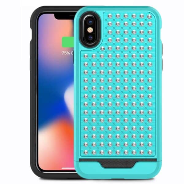 Zizo Star Diamond hibridinis dėklas, skirtas iPhone X (meal/juoda)
