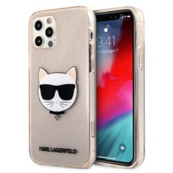 Karl Lagerfeld Choupette Head Glitter – dėklas, skirtas iPhone 12 Pro Max (auksinis)