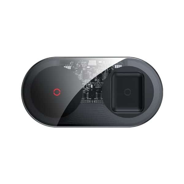 Baseus Simple 2in1 Wireless Charger Turbo Edition 24W (su 12V įkrovikliu) (EU) (Qi) - QI belaidis indukcinis įkroviklis (juodas)