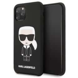 Karl Lagerfeld Fullbody Silicone Iconic – iPhone 11 Pro dėklas (juodas)