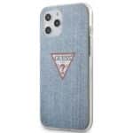 Guess Denim Triangle Lt – dėklas, skirtas iPhone 12 Pro Max (mėlynas)
