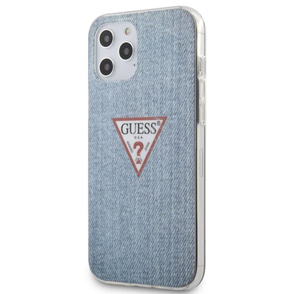 Guess Denim Triangle Lt – dėklas, skirtas iPhone 12 Pro Max (mėlynas)
