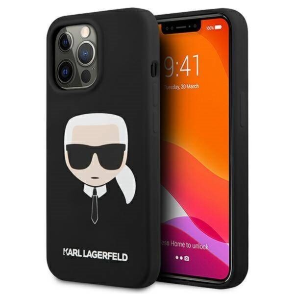 Karl Lagerfeld Silicone Ikonik Karl's Head – dėklas, skirtas iPhone 13 Pro (juodas)