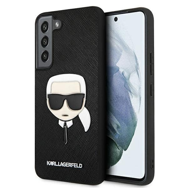 8171CD40-C085-EC11-91AE-2CEA7FB072AA.jpg Karl Lagerfeld Saffiano Ikonik Karl's Head – dėklas, skirtas Samsung Galaxy S22 (juodas)