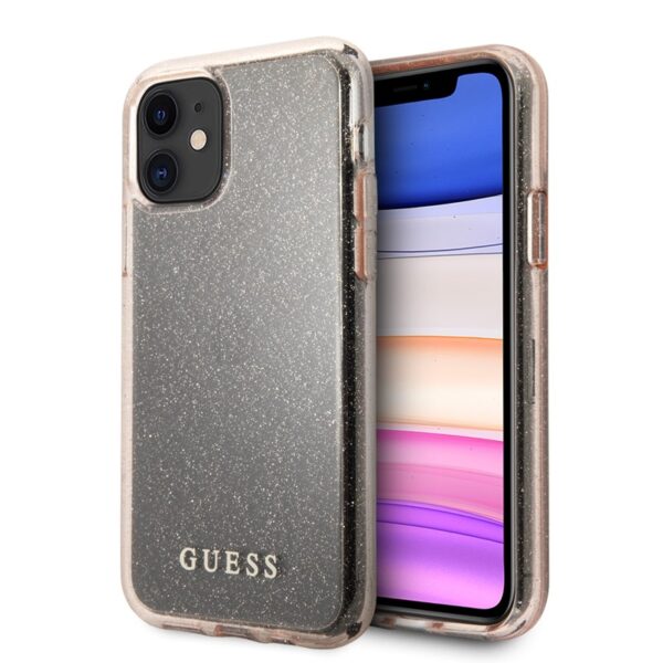 Guess Glitter Case iPhone 11 (rožinis)