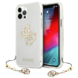 Guess 4G Big Logo Charm – dėklas, skirtas iPhone 12 Pro Max (auksinis)