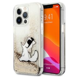 Karl Lagerfeld Liquid Glitter Choupette Fun – dėklas, skirtas iPhone 13 Pro (auksinis)