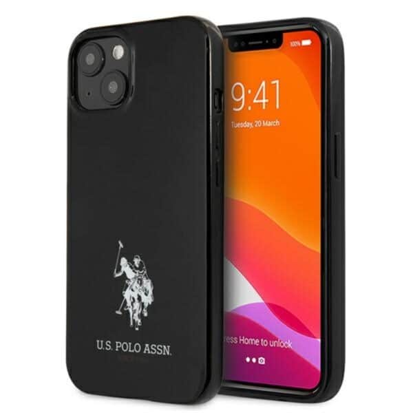 863B8E59-3754-EC11-91AD-2CEA7FB072AA.jpg US Polo Assn Horses logotipas – iPhone 13 Mini dėklas (juodas)