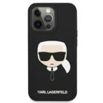 Karl Lagerfeld Silicone Ikonik Karl's Head – dėklas, skirtas iPhone 13 Mini (juodas)