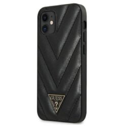 Guess V Quilted – iPhone 12 mini dėklas (juodas)
