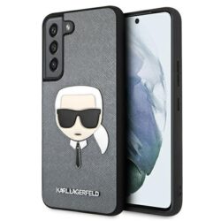 Karl Lagerfeld Saffiano Ikonik Karl's Head – dėklas, skirtas Samsung Galaxy S22 (sidabras)