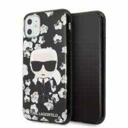 Karl Lagerfeld Ikoninis Karl dėklas, skirtas iPhone 11 (juodas)
