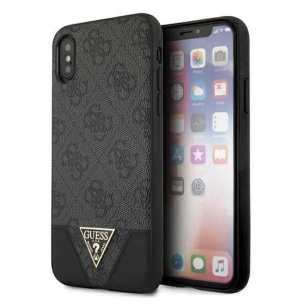Guess 4G Triangle Collection – dėklas, skirtas iPhone Xs / X (pilkas)