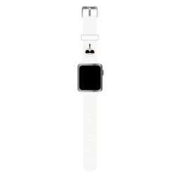 Karl Lagerfeld Silicone Karl Head – Laikrodžio dirželis, skirtas Apple Watch 42/44/45 mm (baltas)