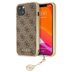 Guess 4G Charms kolekcija – dėklas, skirtas iPhone 13 Mini (rudas)