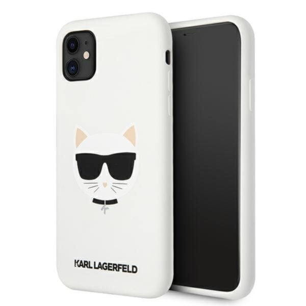 8DA4FAB0-3654-EC11-91AD-2CEA7FB072AA.jpg Karl Lagerfeld Choupette galvutės silikoninis dėklas, skirtas iPhone 11 (baltas)