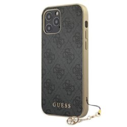 Guess 4G Charms kolekcija – dėklas, skirtas iPhone 12 / iPhone 12 Pro (pilkas)