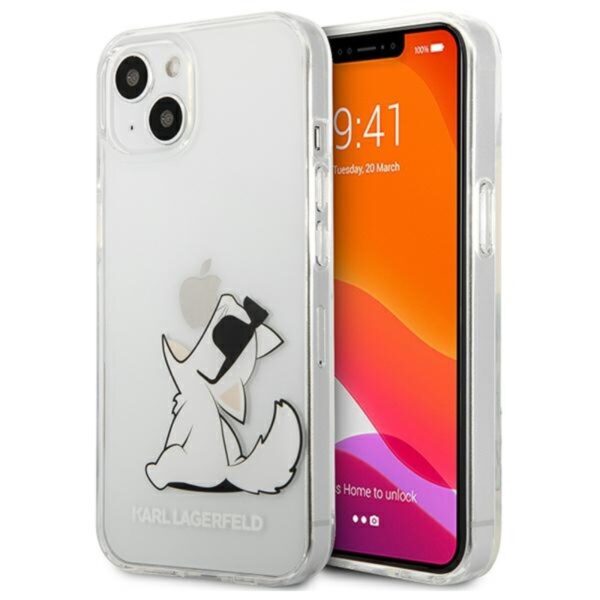 Karl Lagerfeld Choupette Fun – iPhone 13 Mini dėklas (skaidrus)