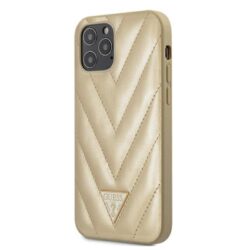 Guess V Quilted – iPhone 12 / iPhone 12 Pro dėklas (auksinis)