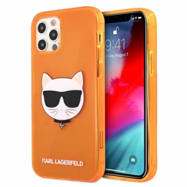 Karl Lagerfeld Choupette Head – dėklas, skirtas iPhone 12 Pro Max (Fluo Orange)