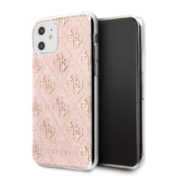 Guess 4G Glitter – dėklas, skirtas iPhone 11 (rožinis)