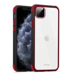 „Crong Trace Clear Cover“ – hibridinis apsauginis dėklas, skirtas „iPhone 11 Pro“ (juodas / raudonas)