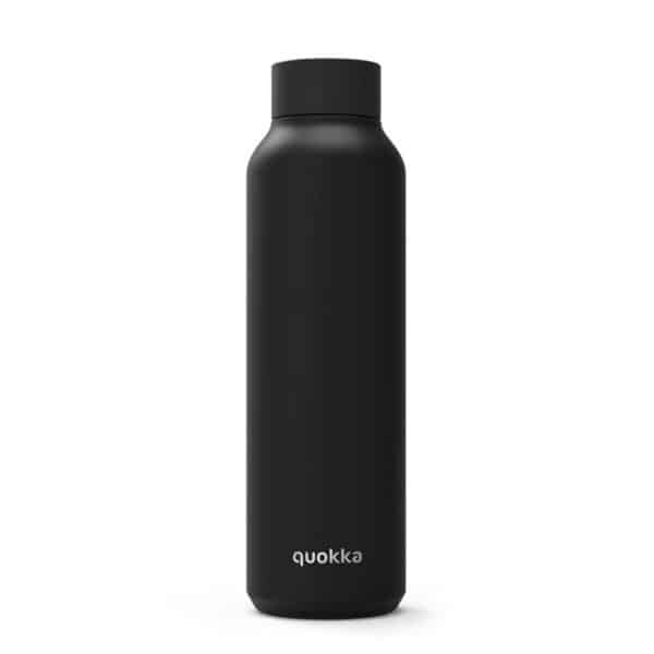 „Quokka Solid“ – nerūdijančio plieno dvigubų sienelių, vakuuminė vandens gertuvė, nešiojamas termosas 630 ml (Jet Black)
