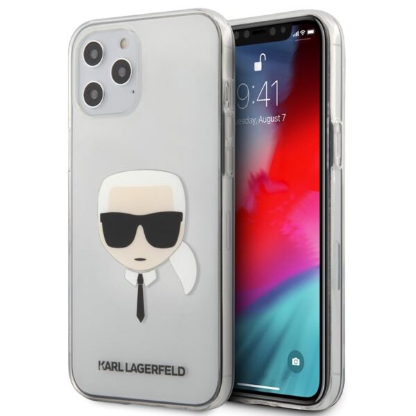 Karl Lagerfeld Head – dėklas, skirtas iPhone 12 Pro Max (skaidrus)