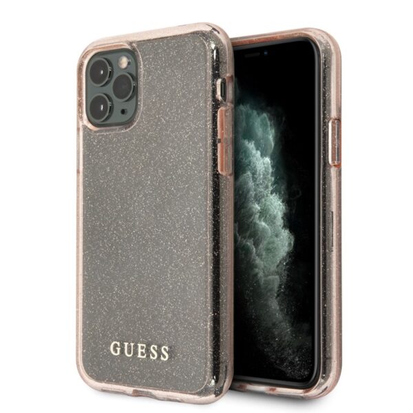 Guess Glitter Case iPhone 11 Pro Max (rožinis)