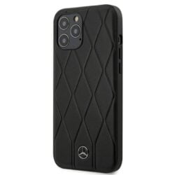 Mercedes Leather Wave Line – dėklas, skirtas iPhone 12 Pro Max (juodas)