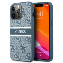 Guess 4G Printed Stripe – dėklas, skirtas iPhone 13 Pro (mėlynas)