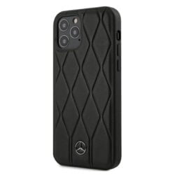 Mercedes Leather Wave Line – dėklas, skirtas iPhone 12 / iPhone 12 Pro (juodas)
