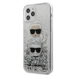 Karl Lagerfeld Liquid Glitter 2 Heads – dėklas, skirtas iPhone 12 Pro Max (sidabras)
