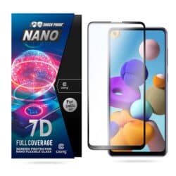 Crong 7D nano lankstus stiklas – pilnai dengianti hibridinė ekrano apsauga 9H Samsung Galaxy A21s