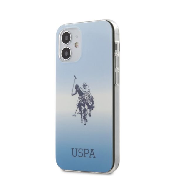 US Polo Assn Dh ir logotipo gradientas – dėklas iPhone 12 Mini (mėlynas)