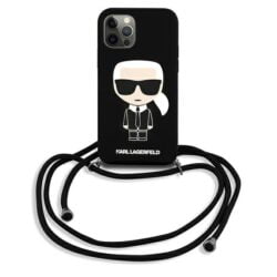 Karl Lagerfeld Fullbody Silicone Iconic – iPhone 12/12 Pro dėklas (juodas)