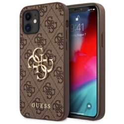Guess 4G Big Metal Logo – dėklas, skirtas iPhone 12 mini (rudas)