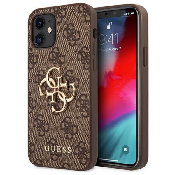 Guess 4G Big Metal Logo – dėklas, skirtas iPhone 12 mini (rudas)