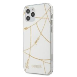 Guess Gold Chain – dėklas, skirtas iPhone 12 Pro Max (baltas)