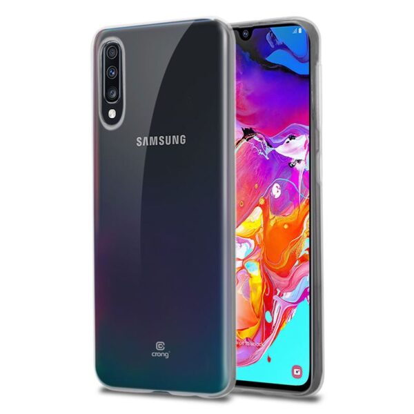 Crong Crystal Slim Cover – apsauginis dėklas, skirtas Samsung Galaxy A70 (skaidrus)