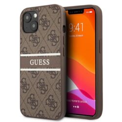 Guess 4G Printed Stripe – dėklas, skirtas iPhone 13 Mini (rudas)
